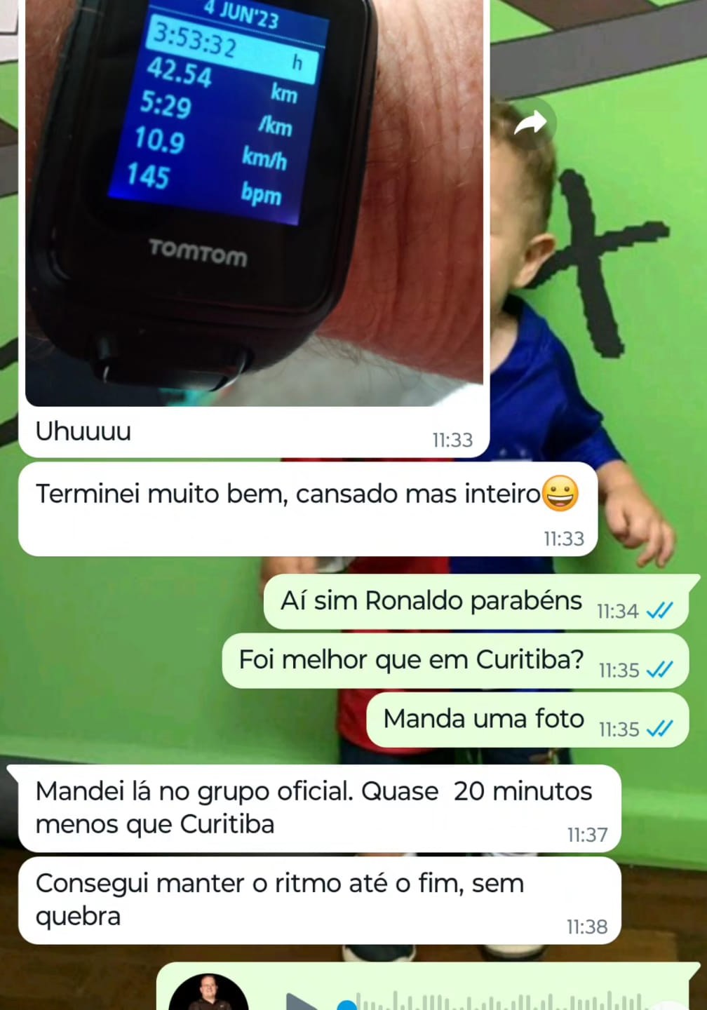 Print real: aluno conta que fez a maratona quase 20 minutos mais rápido